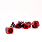 FanRoll Metal Dice Set – Red with Black Enamel 16 mm 4