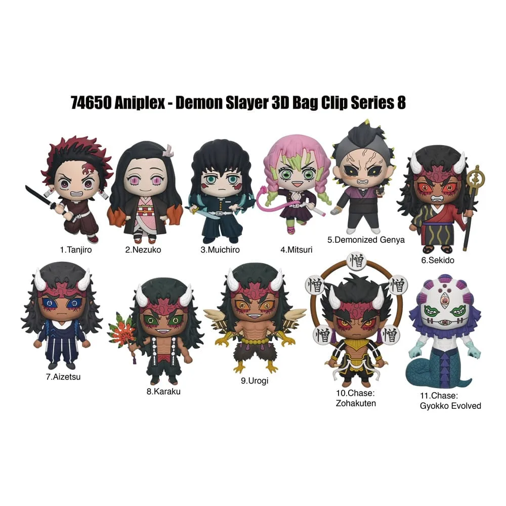 Demon Slayer Bag Clips – Season 3 Series 8 Display of 24 2