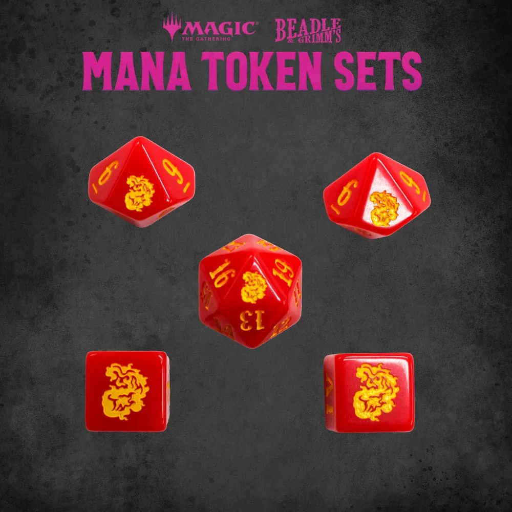 Magic the Gathering Dice and Token Pack – Red Mana 4
