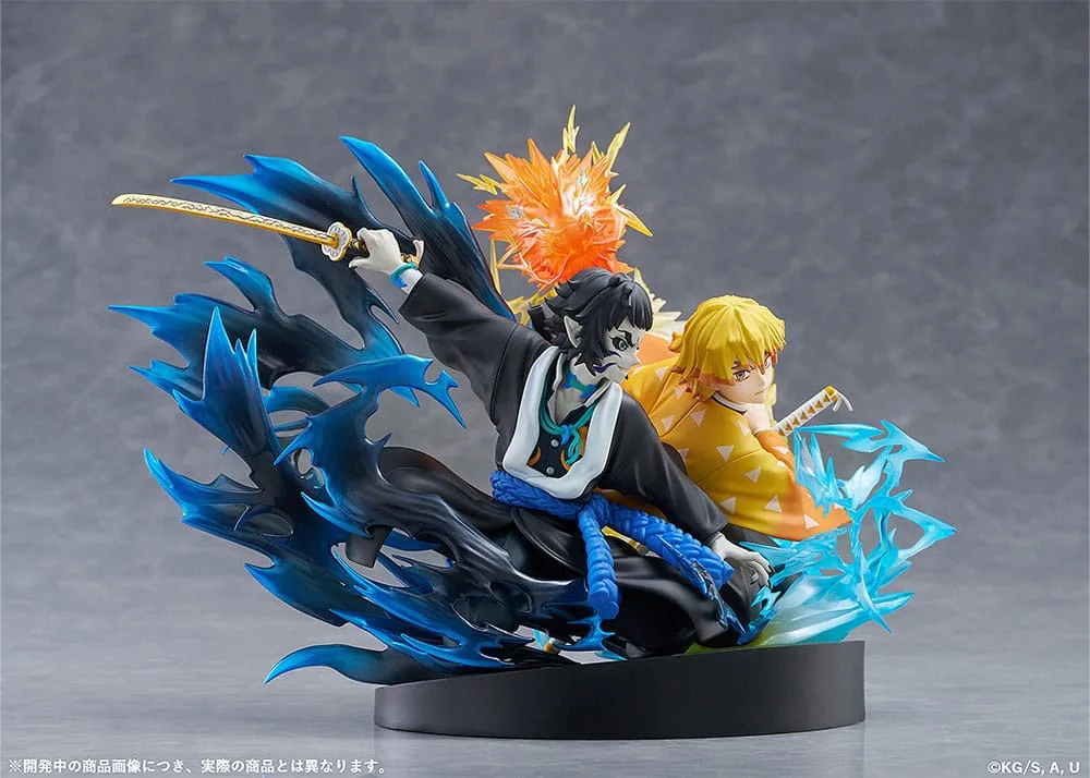Demon Slayer PVC Statue – Zenitsu Agatsuma and Kaigaku 15 cm 5