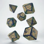 Call of Cthulhu Dice Set – 7th Edition Blue-Green and Gold 7 Pieces 1