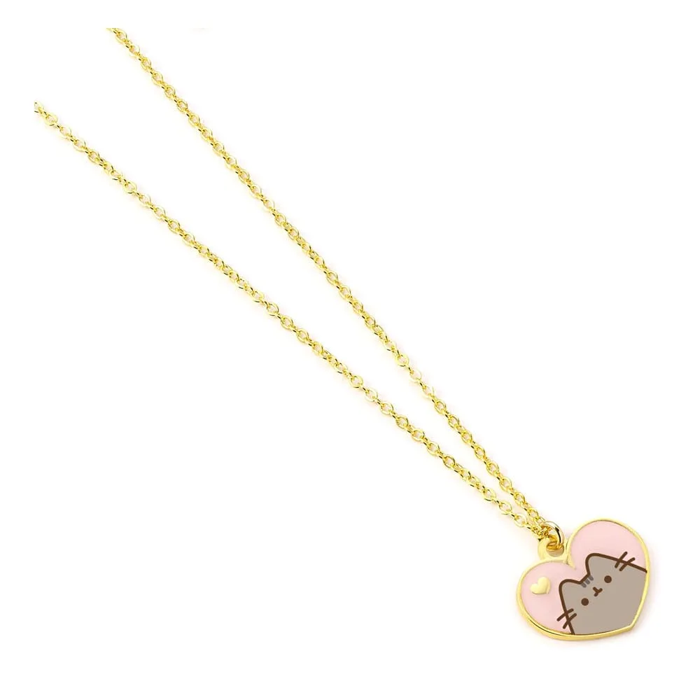 Pusheen Necklace – Pink and Gold Heart 45 cm 3