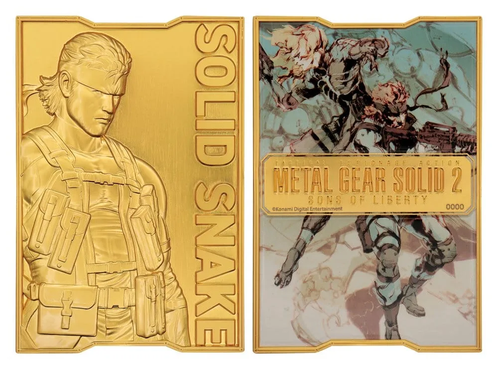 Metal Gear Solid 2 Ingot – Solid Snake 24k Gold Plated 90 x 60.5 mm 5