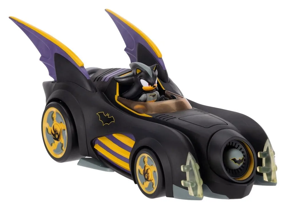 DC x Sonic Figure and Vehicle – Shadow Batman with Batmobile 6 cm