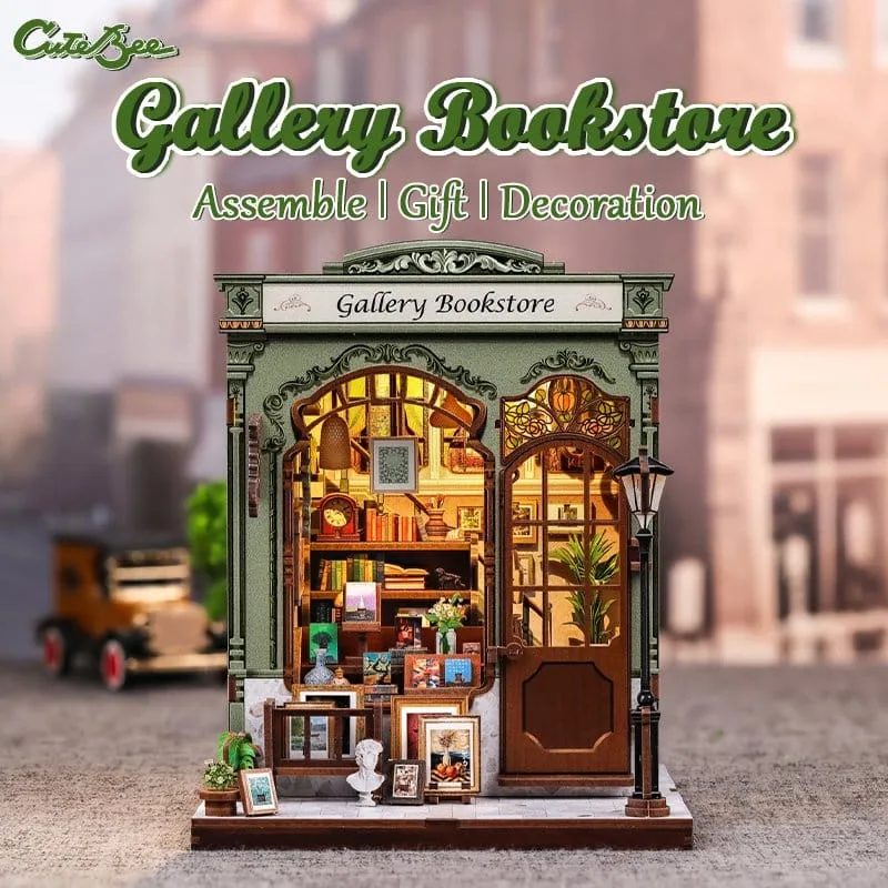 CuteBee Miniature House Model Kit – Gallery Bookstore 20 x 16 cm 10