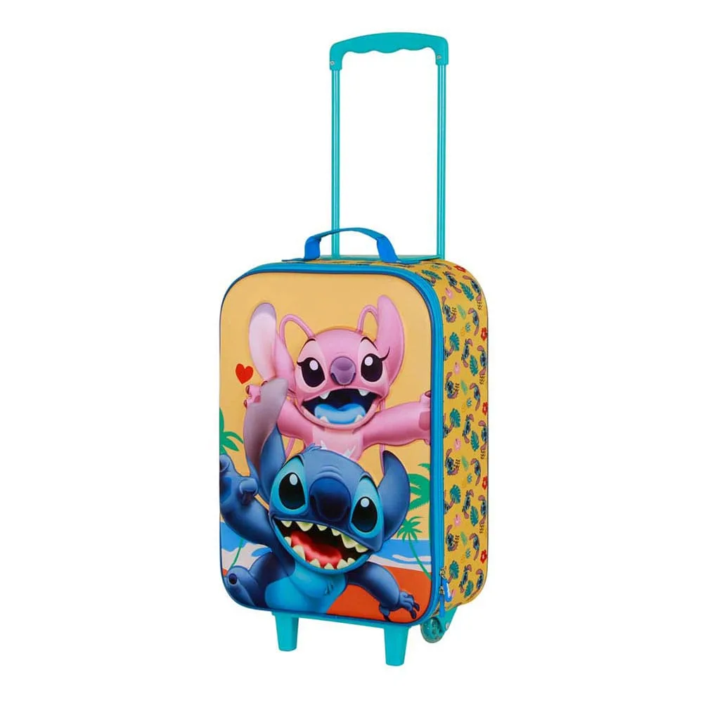 Lilo & Stitch Trolley Suitcase – Soft 3D Ocean Blue 52 cm