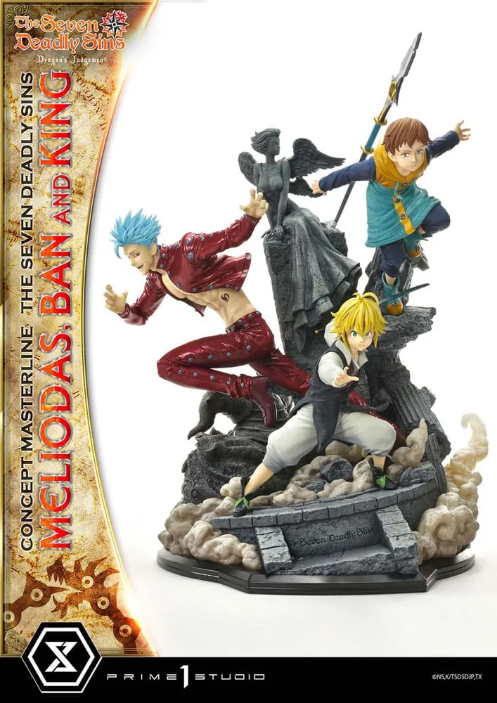 Seven Deadly Sins Statue – Meliodas, Ban and King 55 cm 1