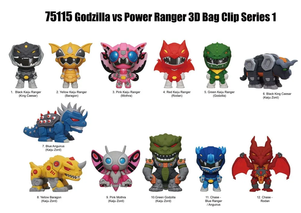 Godzilla vs. Power Rangers Bag Clips – Series 1 Display of 24 2
