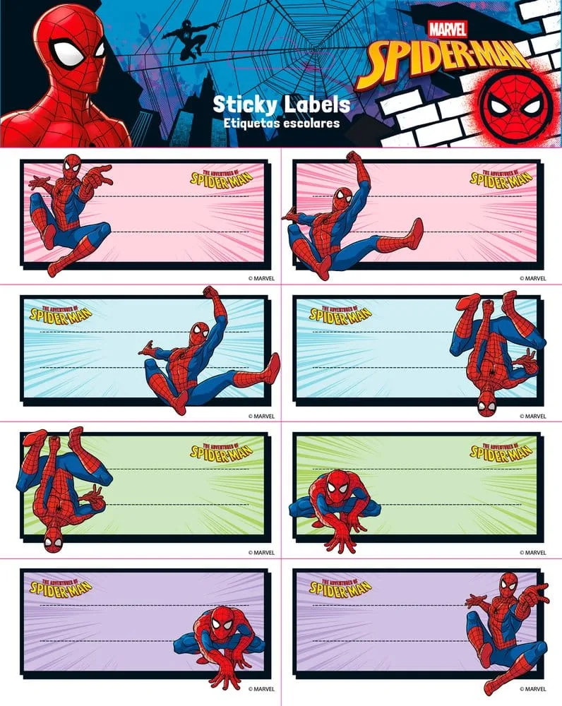 Spider-Man Self-Adhesive Labels – 16-Pack