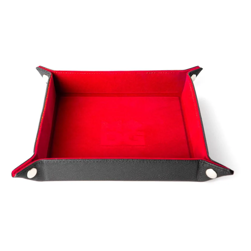 FanRoll Folding Dice Tray – Red Velvet 25 x 25 cm