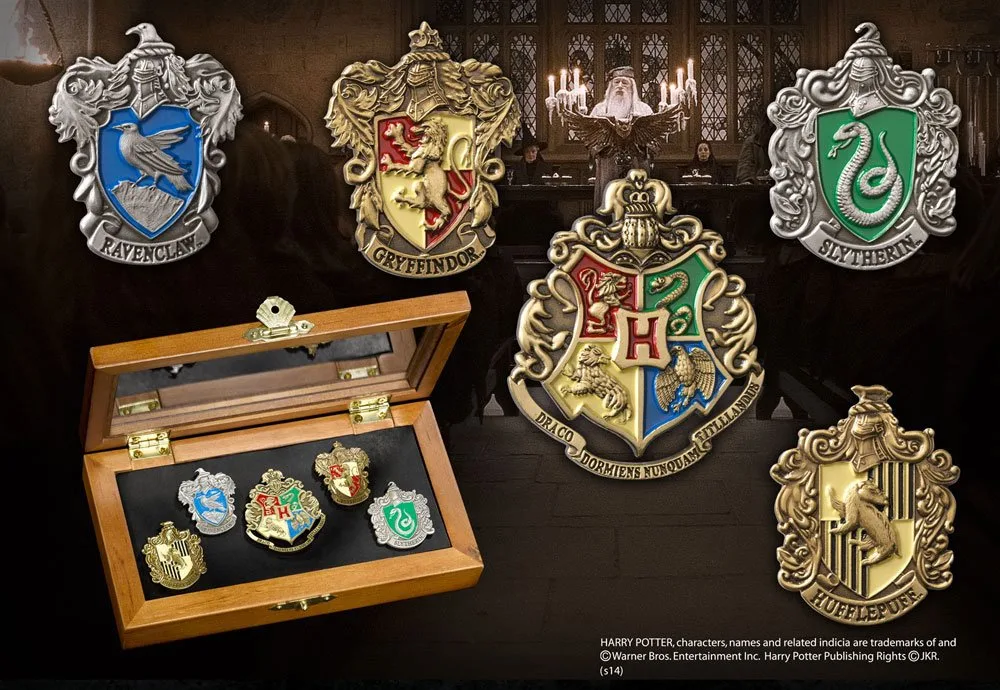 Harry Potter Pin Set – Hogwarts Houses 5-Piece Collection 3 cm