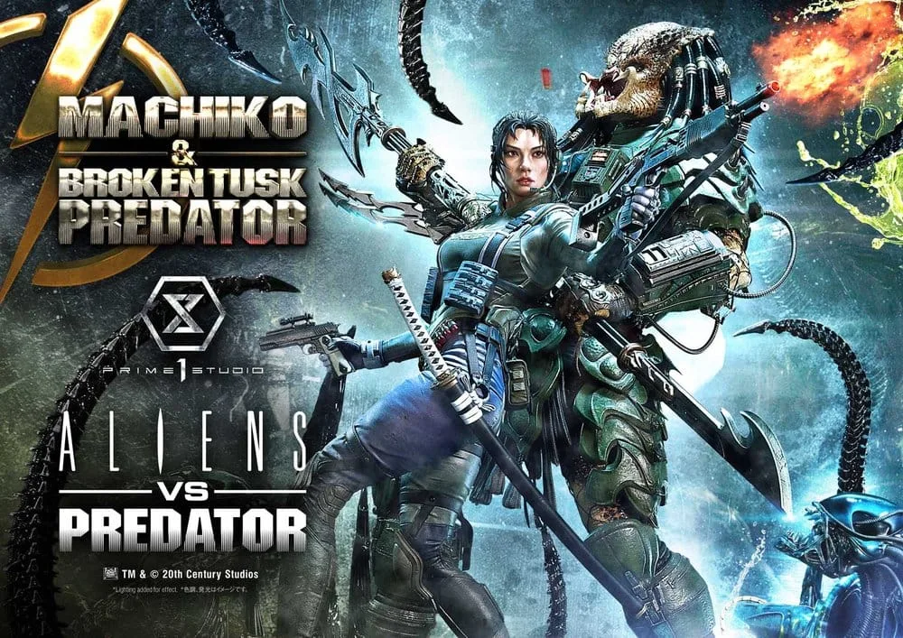 Aliens vs. Predator Statue – Machiko & Broken Tusk 79 cm 2