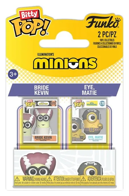 Minions Vinyl Figures – Bitty Pop Bride Kevin and Eye Matie 2 cm