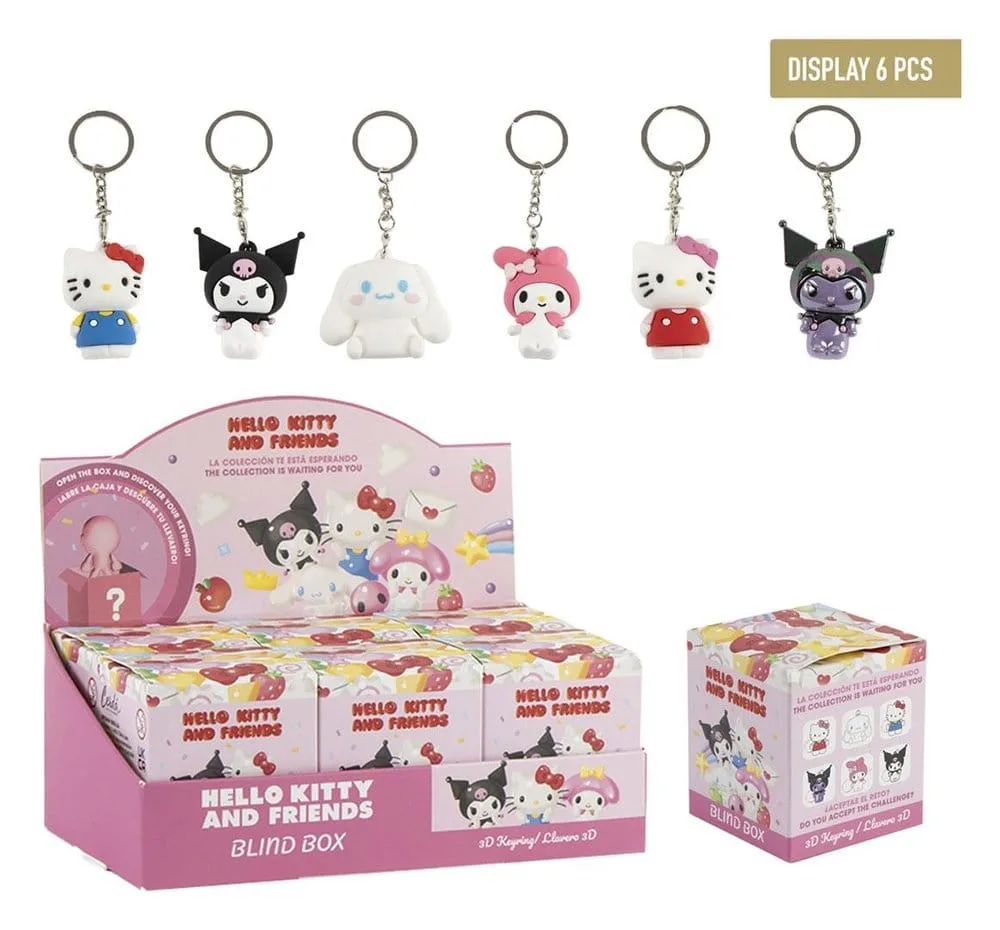 Sanrio Keychain Blind Boxes – Hello Kitty Display of 6
