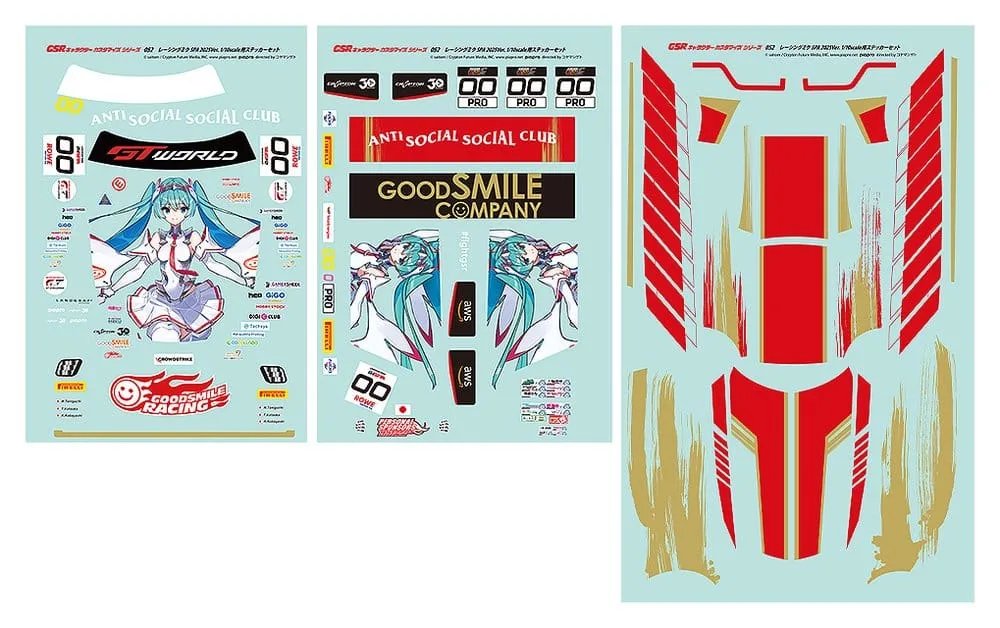 Hatsune Miku Sticker Set – Racing Miku SPA 2025 1/10 1