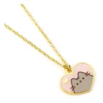 Pusheen Necklace – Pink and Gold Heart 45 cm 2
