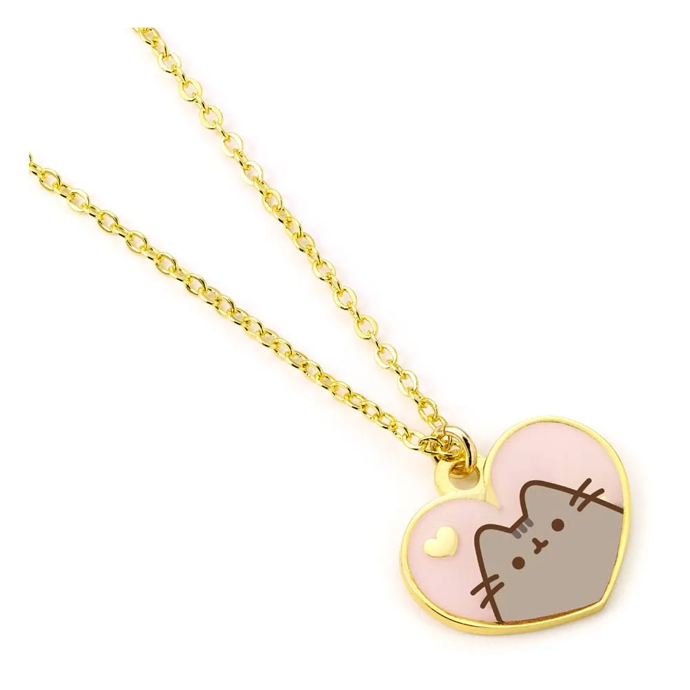 Pusheen Necklace – Pink and Gold Heart 45 cm 2