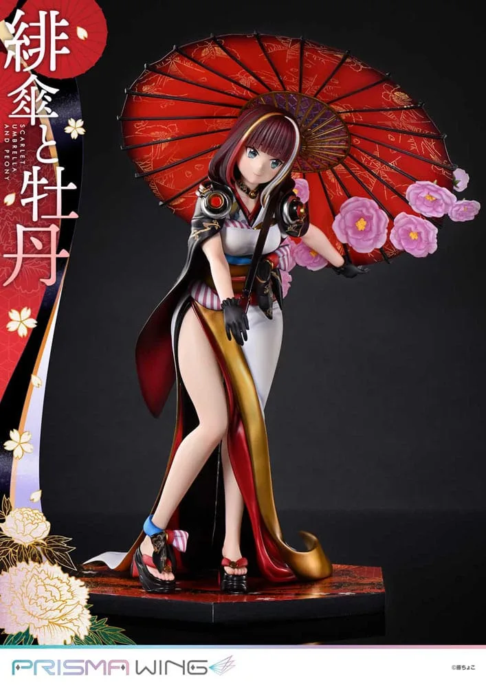 Fuzichoco Statue – Scarlet Umbrella and Peony Deluxe 32 cm 26