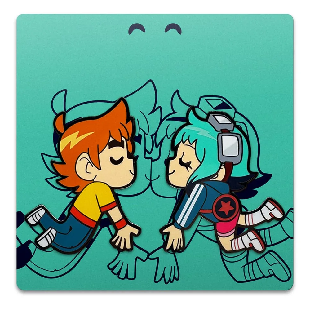 Scott Pilgrim Enamel Pins – Scott and Ramona Kissing 5 cm 2
