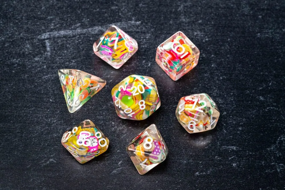 FanRoll Dice Set – Fruit Inclusions 16 mm 5