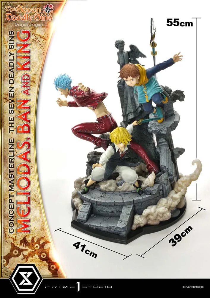Seven Deadly Sins Statue – Meliodas, Ban and King 55 cm 24