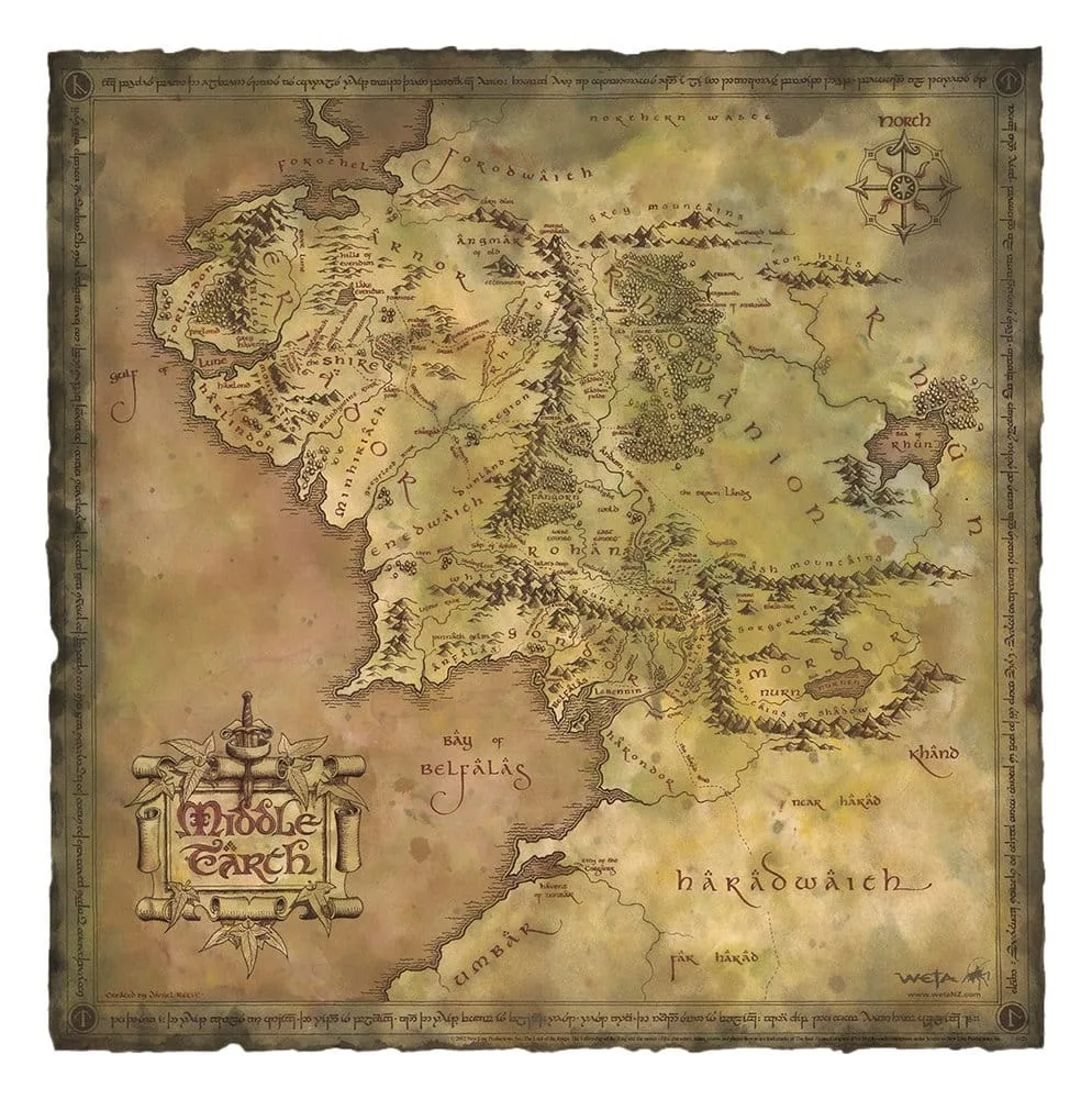 Lord of the Rings Art Print – Middle-earth Map 59 x 29.7 cm