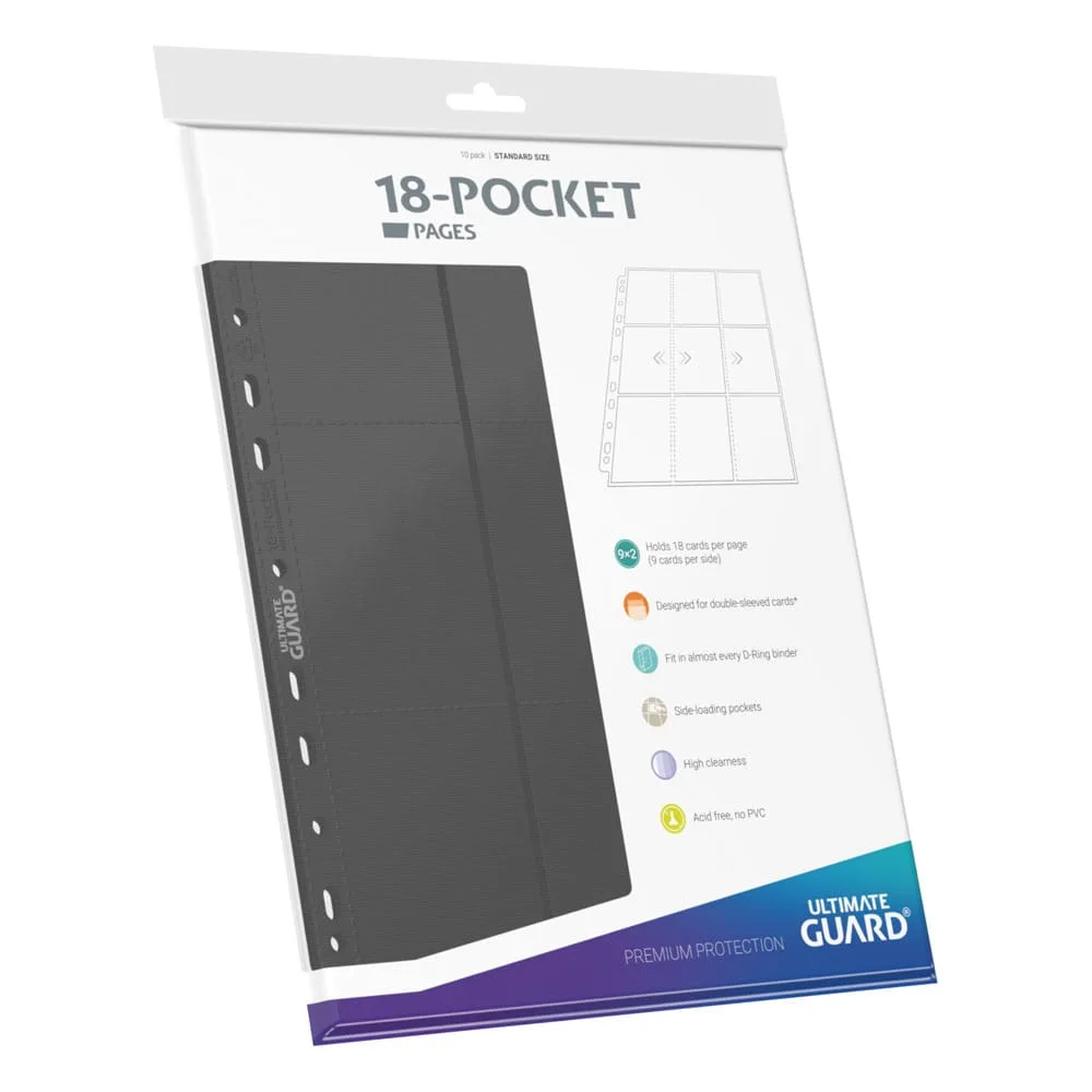 Ultimate Guard Binder Pages – Grey 18-Pocket Side-Loading 10-Pack 2