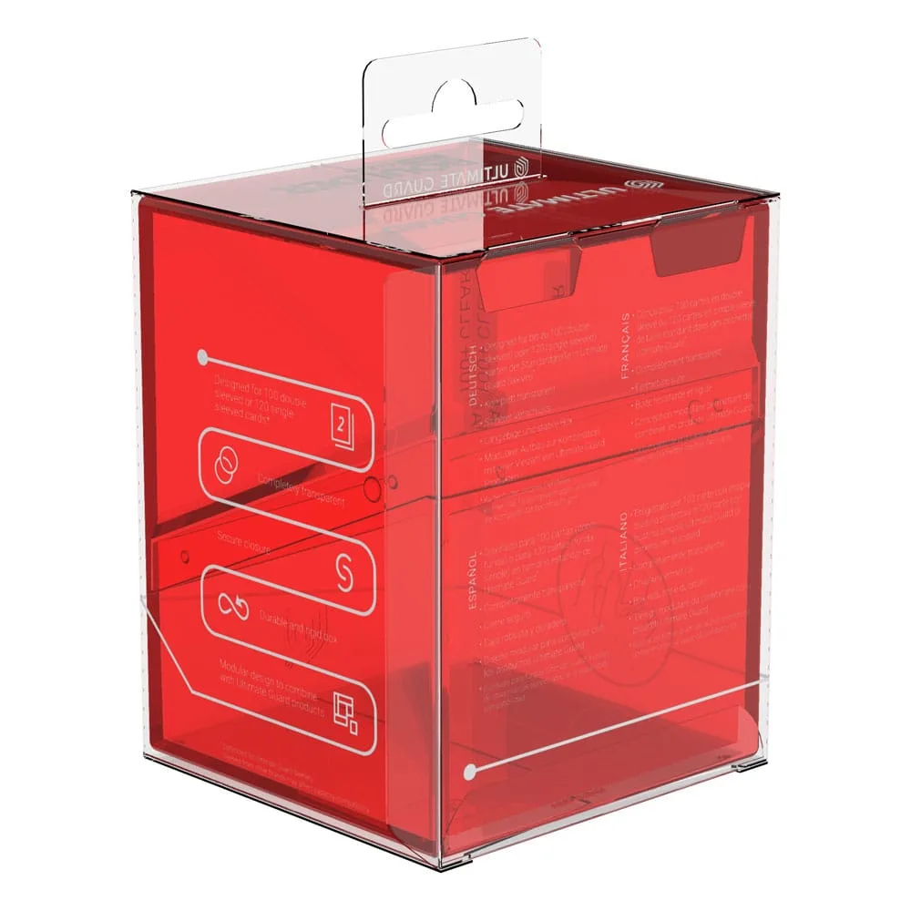 Ultimate Guard Deck Box – Boulder 100+ Clear Ruby 10