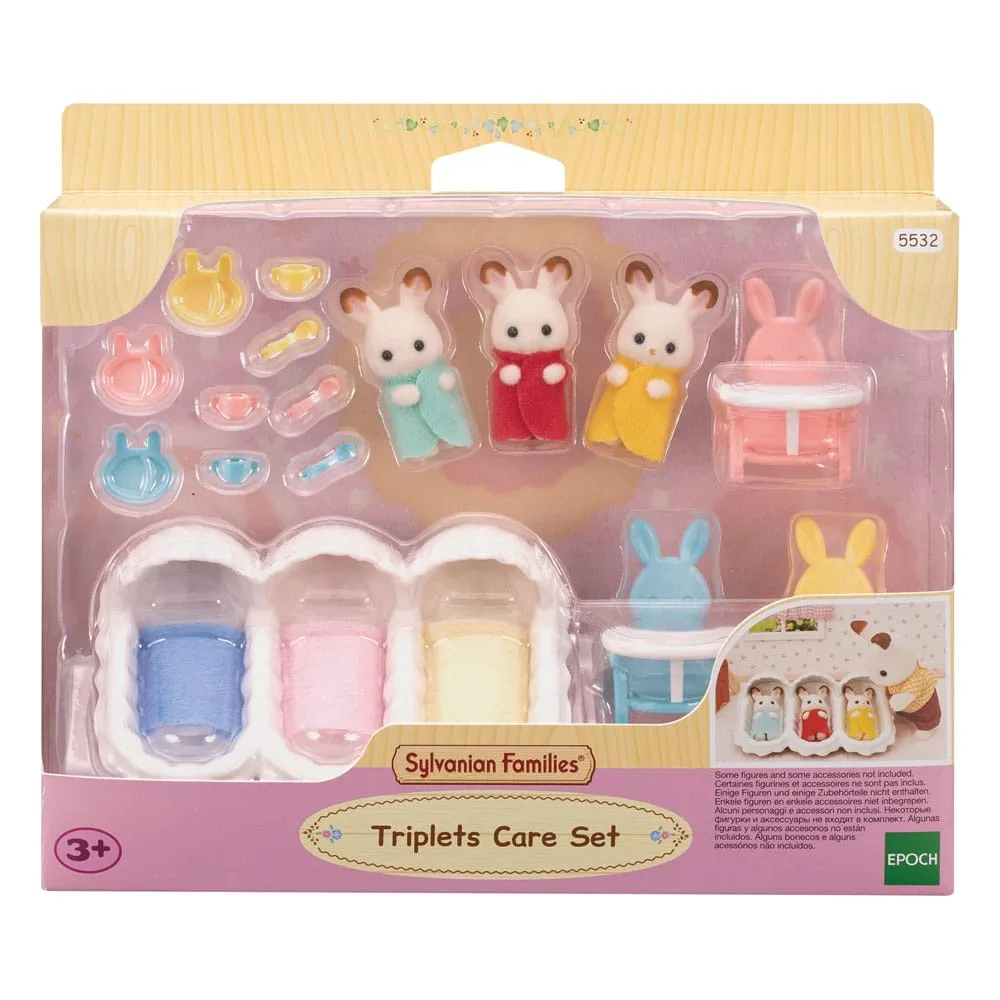Sylvanian Families Figure Set – Chocolate Bunny Triplets Care