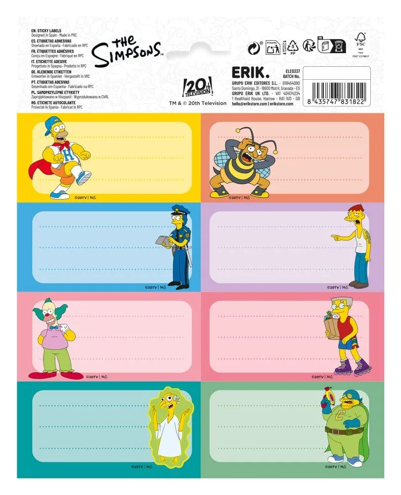 The Simpsons Self-Adhesive Labels – 10 Packs 2