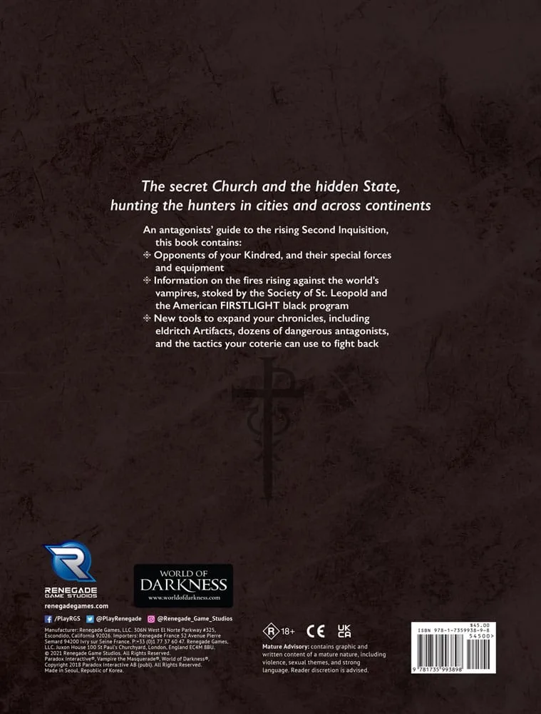Vampire The Masquerade Quellenbuch – Second Inquisition 5. Edition 2