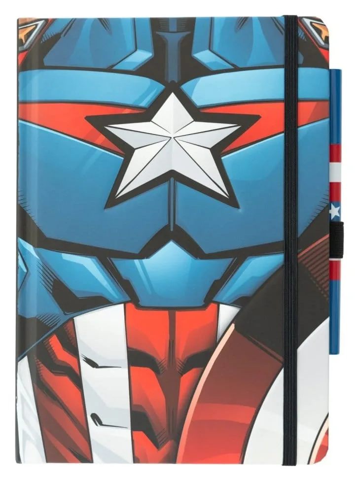 Marvel Notebook with Pen – Captain America Uniform A5