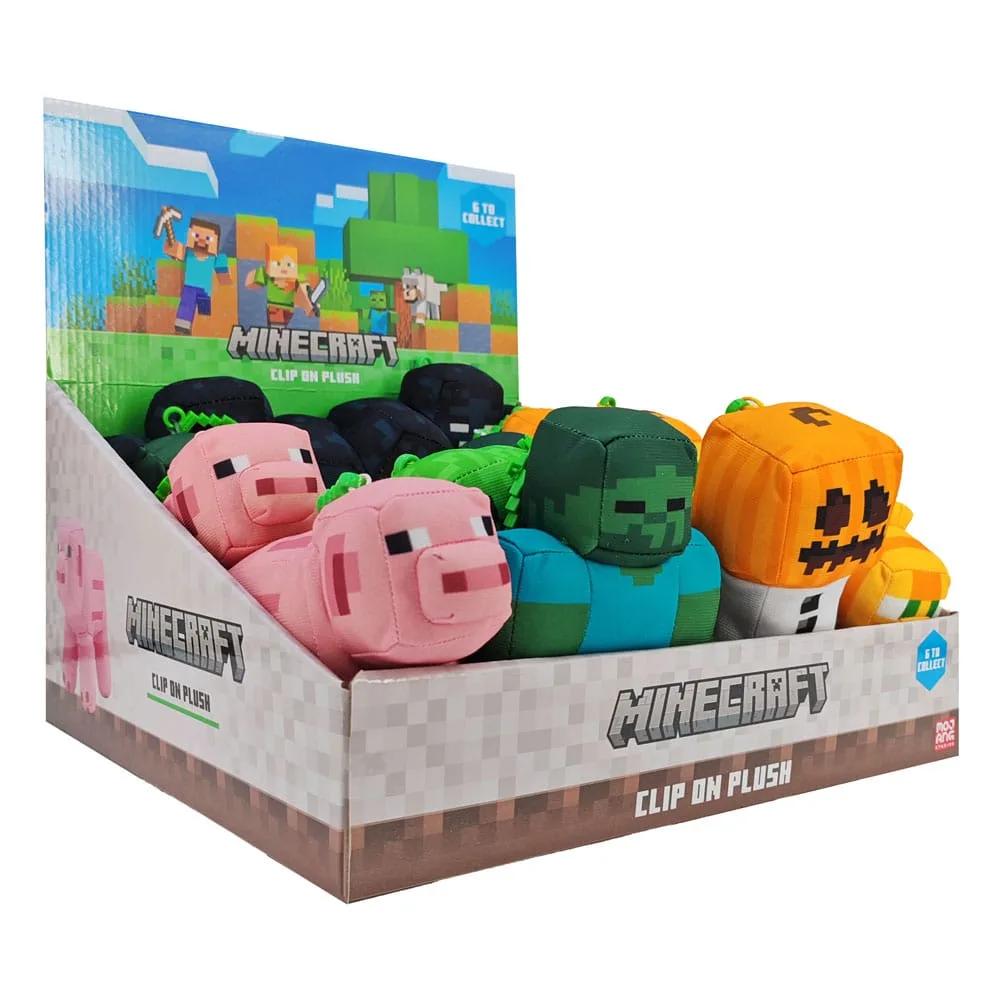 Minecraft Plush Hangers – 18-Piece Clip-On Display 13 cm