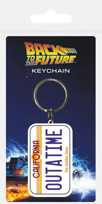 Back to the Future Keychain – Rubber License Plate 6 cm
