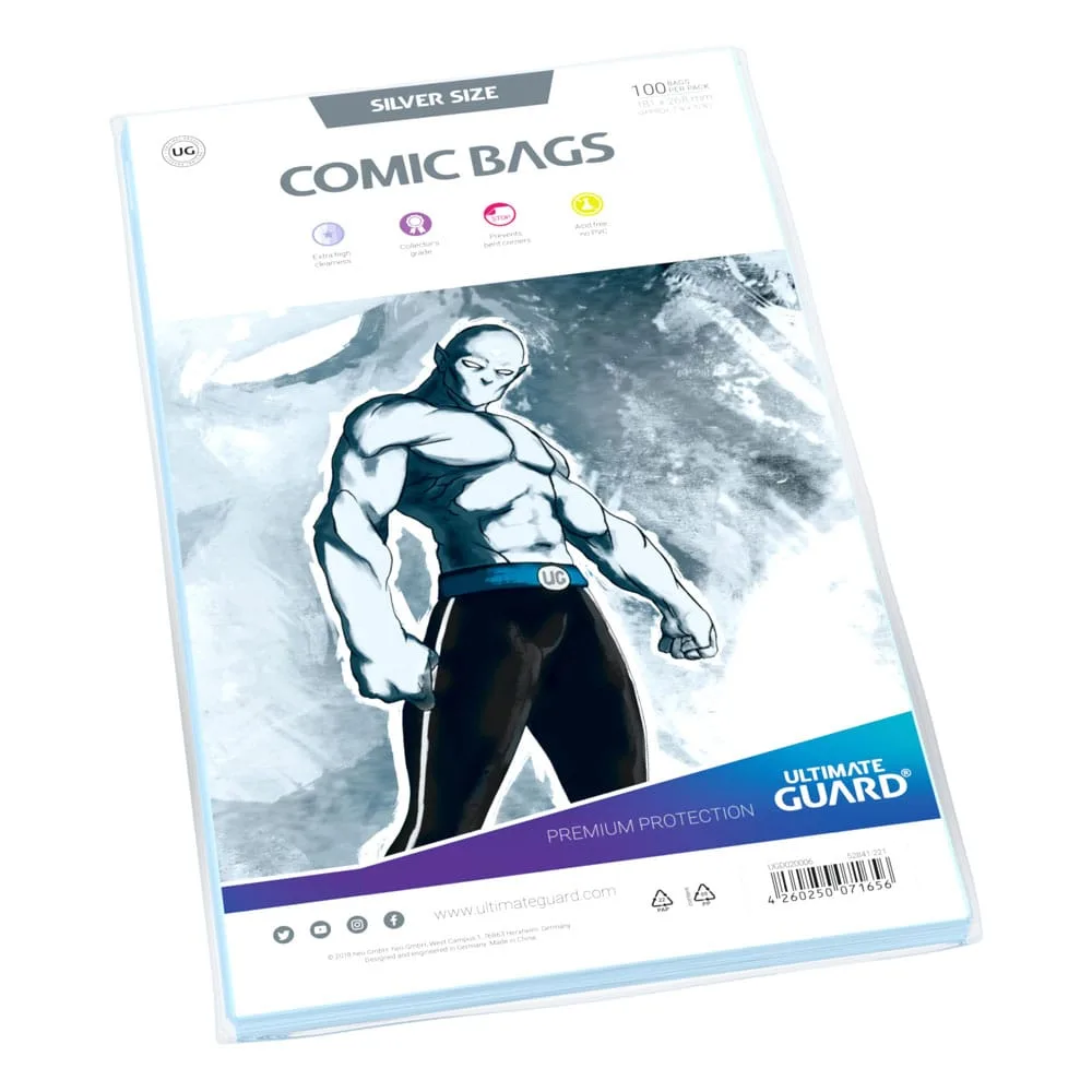 Ultimate Guard Comic Bags – Standard Silver Size 100 Pack 2