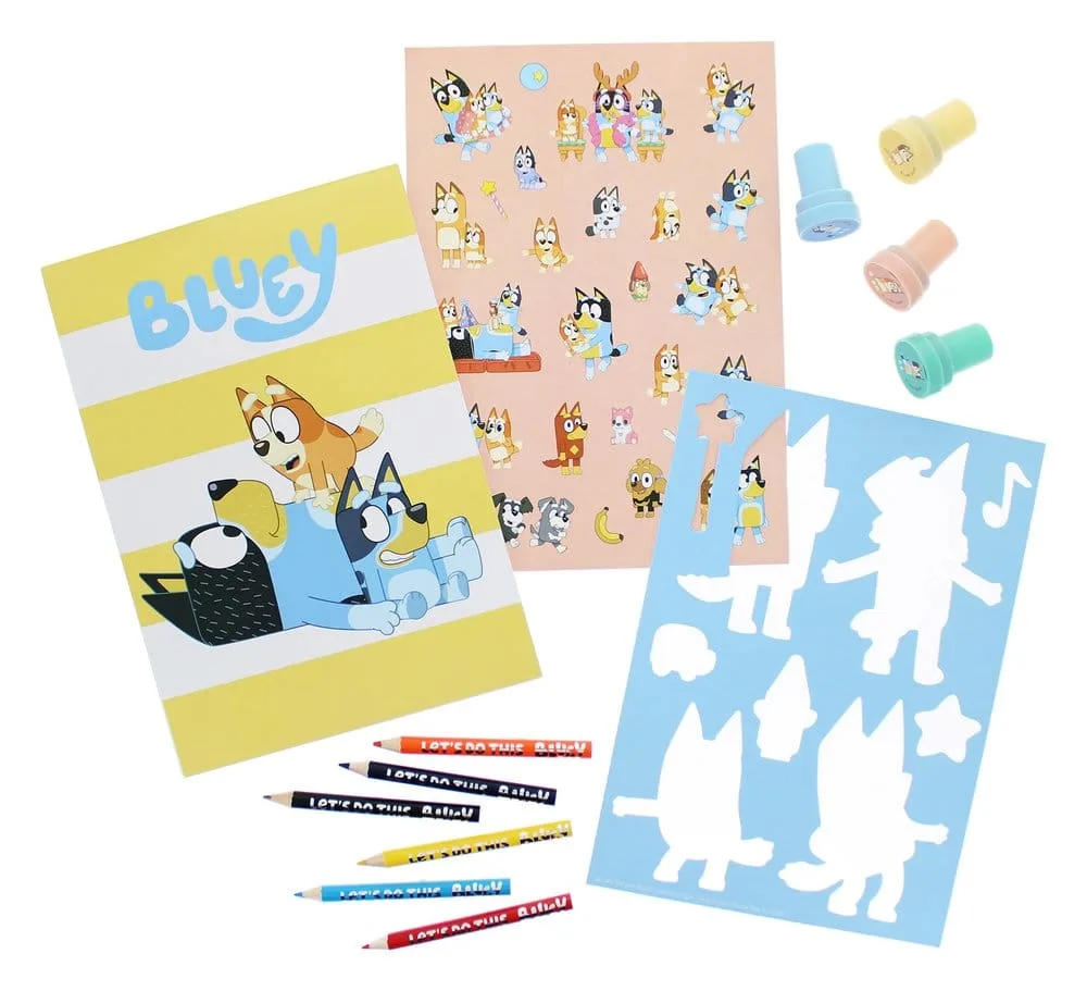 Bluey Colouring Set – Creative Pad Stamps and Stickers 2