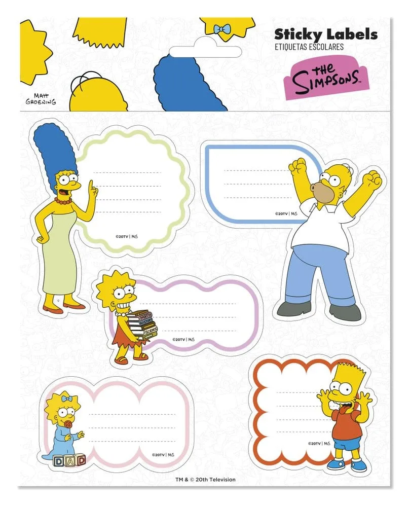 The Simpsons Self-Adhesive Labels – Glossy Finish 10 Packs