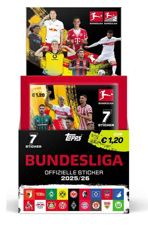 Bundesliga Booster Display – 2025/26 Sticker Collection 50 Packs