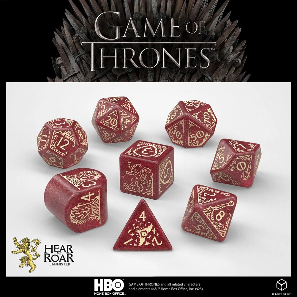 Game of Thrones Dice Set – House Lannister 8 Pieces