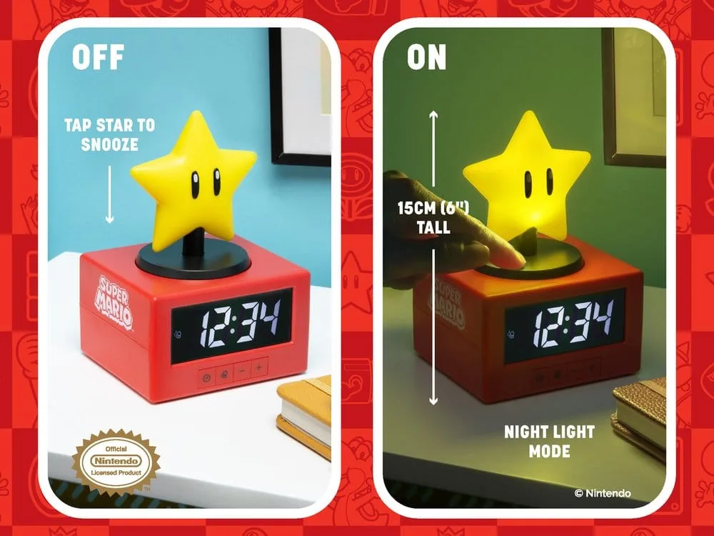 Super Mario Alarm Clock – Super Star 15 cm 2