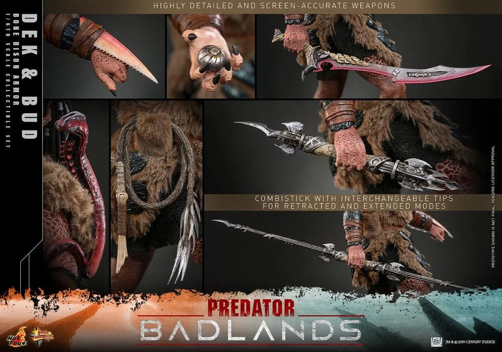 Predator Badlands Figure Set – Dek Bone Bison Armor and Bud 1/6 13