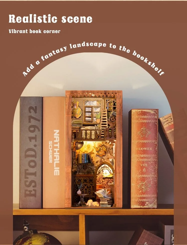 Book Nook Model Kit – CuteBee Eternal Bookstore 23 x 11 cm 9