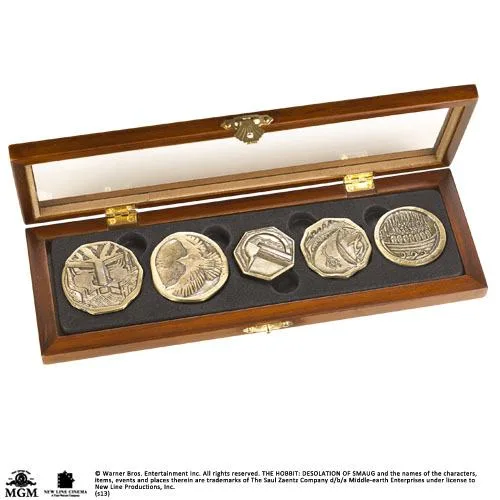 The Hobbit Coin Set – Dwarven Treasure with Wooden Display Box