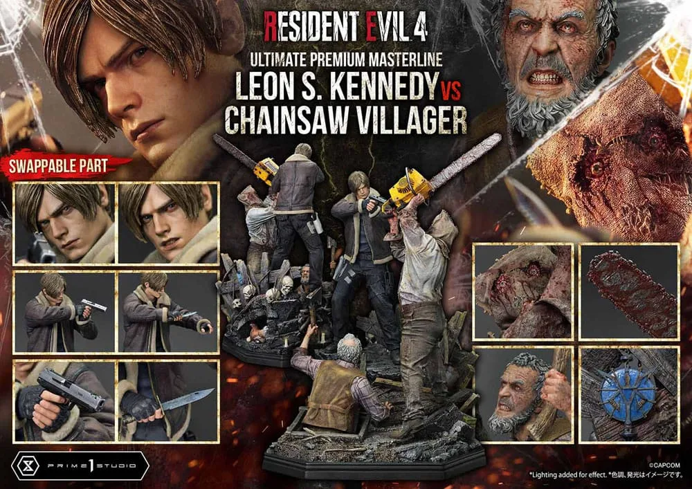 Resident Evil 4 Statue – Leon vs. Chainsaw Villager 76 cm 7