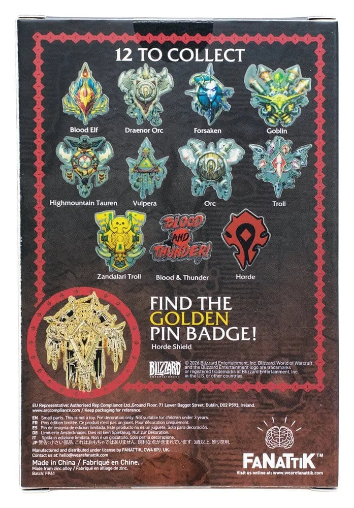 World of Warcraft Mystery Pin Display – Horde 12 Badges 15