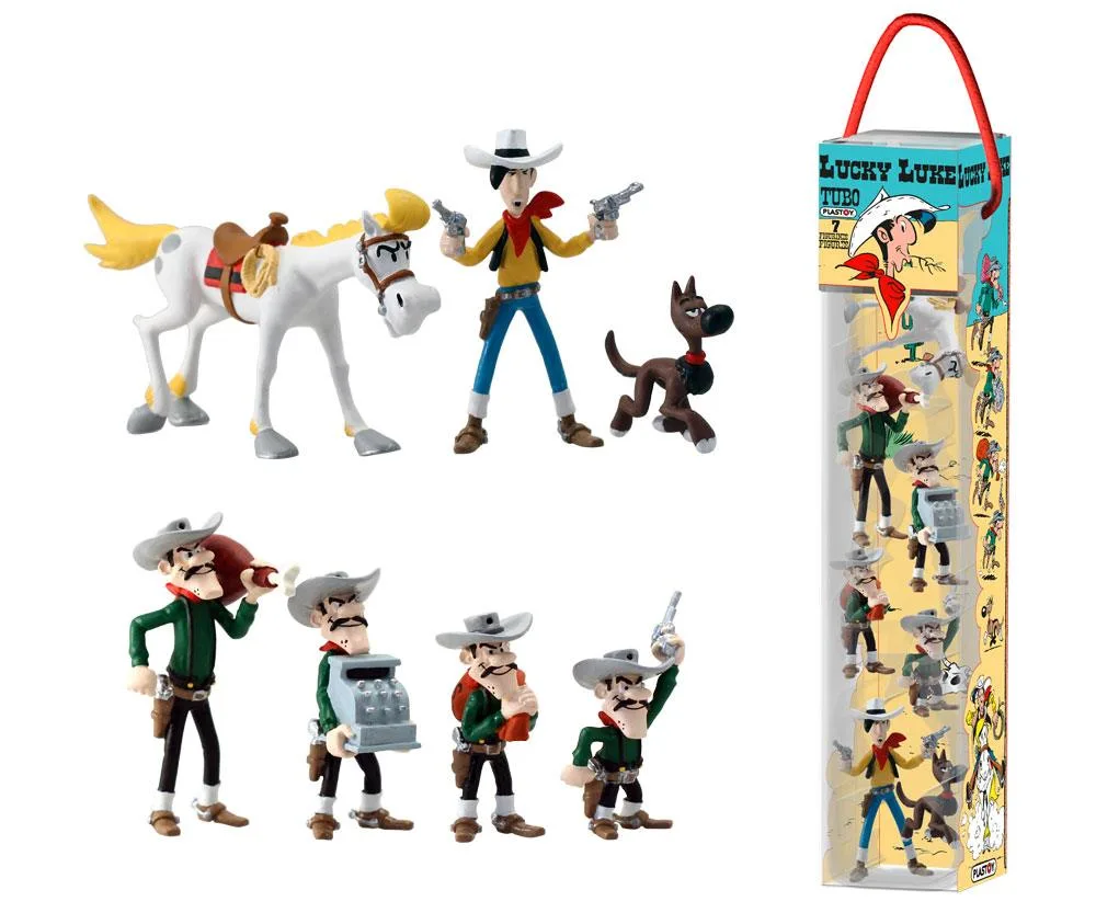Lucky Luke Mini Figures – Seven-Character Set 4–10 cm