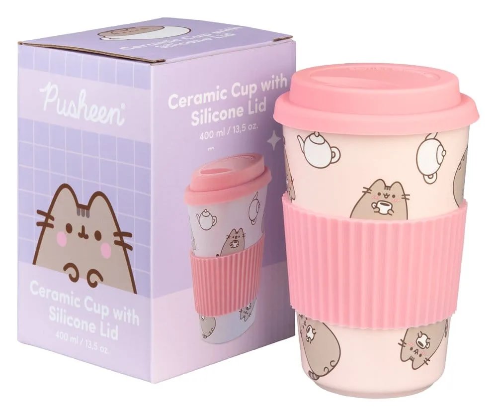 Pusheen Ceramic Mug – Lid and Silicone Grip 400 ml 2