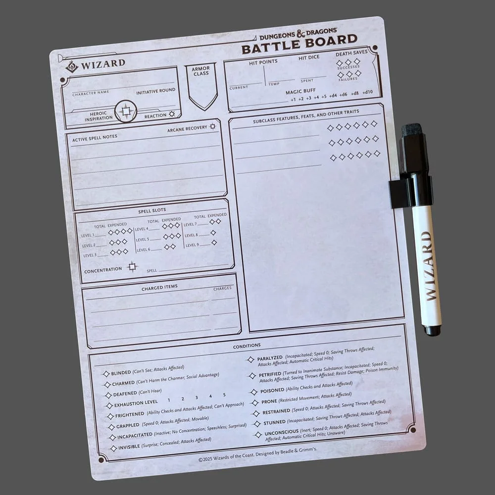Dungeons & Dragons Charaktertafel – Wizard 2