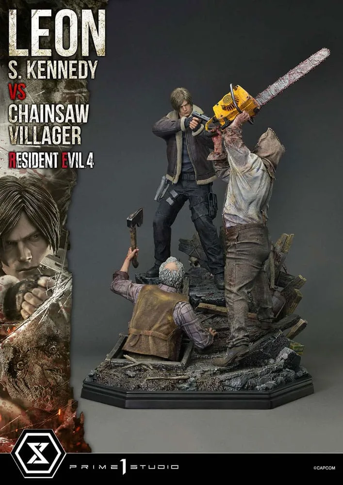Resident Evil 4 Statue – Leon vs Chainsaw Villager Bonus 76 cm 1