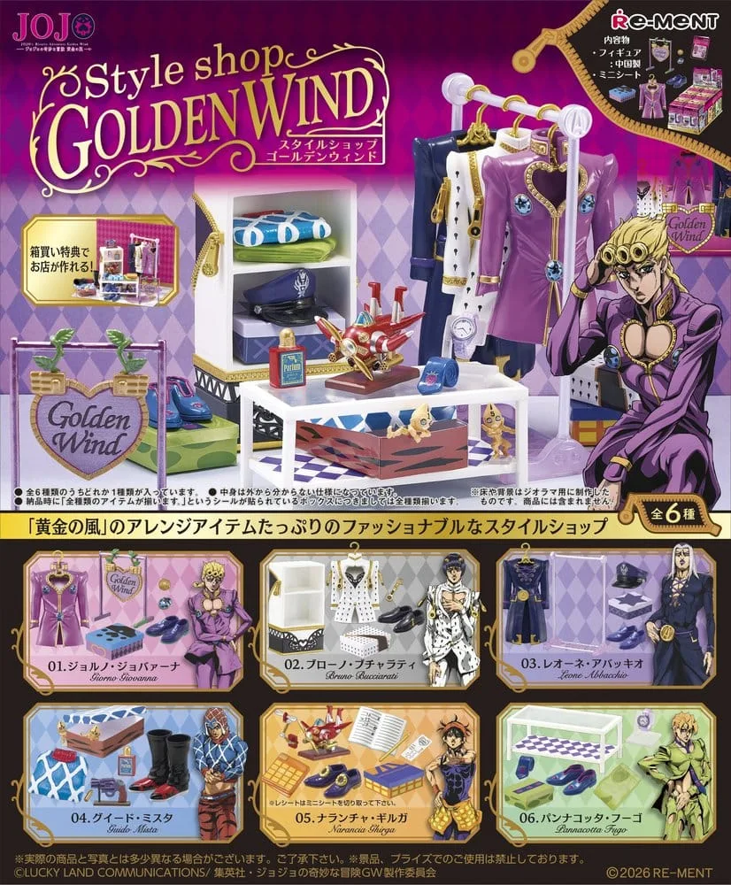 JoJo’s Bizarre Adventure Mini Figures – Golden Wind 6-Box Display